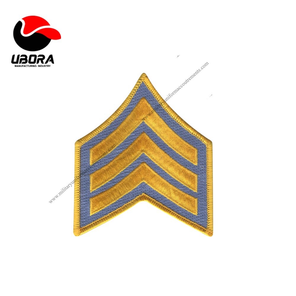 Chevron Sergeant Embroidery 3 bar Embroidered gold work good customized ceremonial dress uniform 